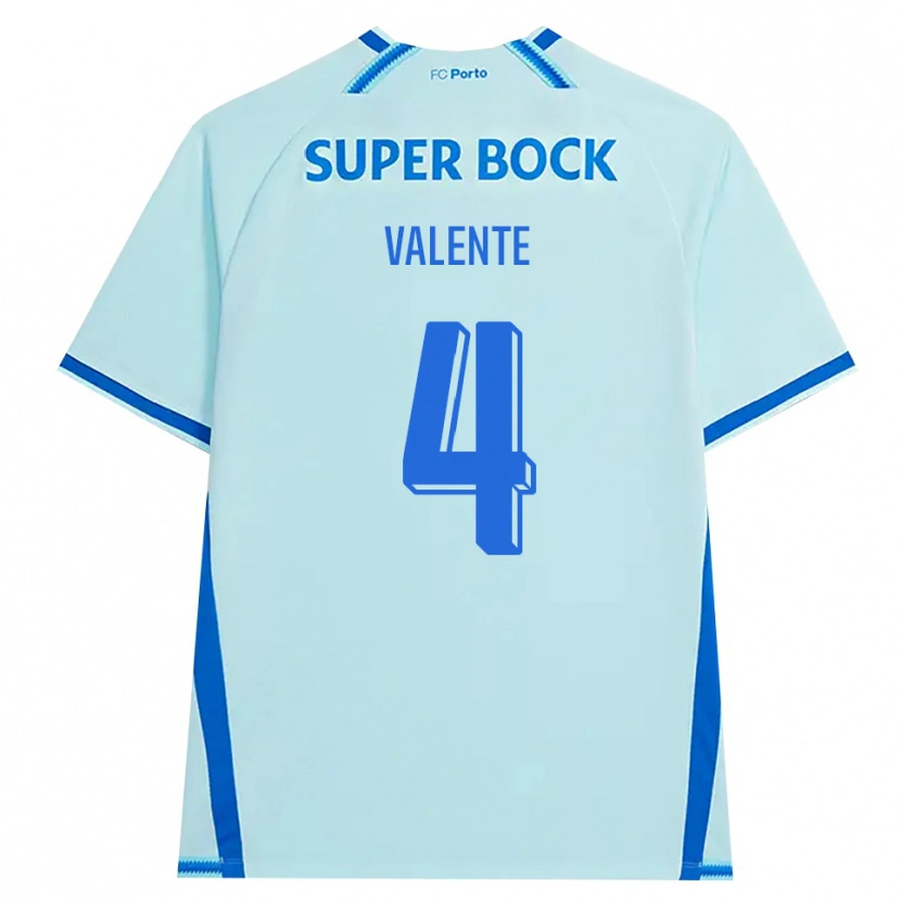 Danxen Mujer Camiseta Salvador Valente #4 Cianclaro Azul Equipación Tercera 2026/27 La Camisa