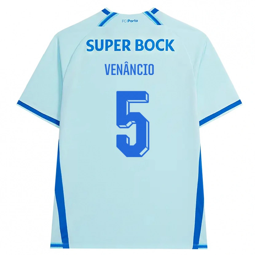 Danxen Mujer Camiseta Eduardo Venâncio #5 Cianclaro Azul Equipación Tercera 2026/27 La Camisa