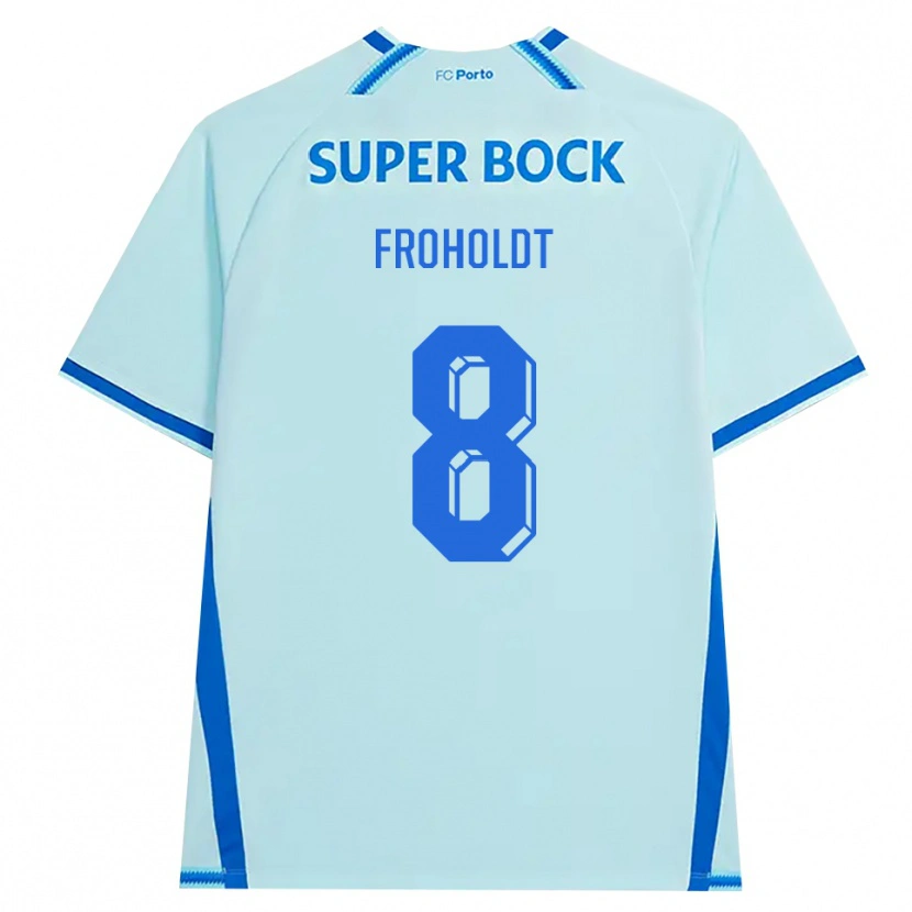 Danxen Mujer Camiseta Victor Froholdt #8 Cianclaro Azul Equipación Tercera 2026/27 La Camisa