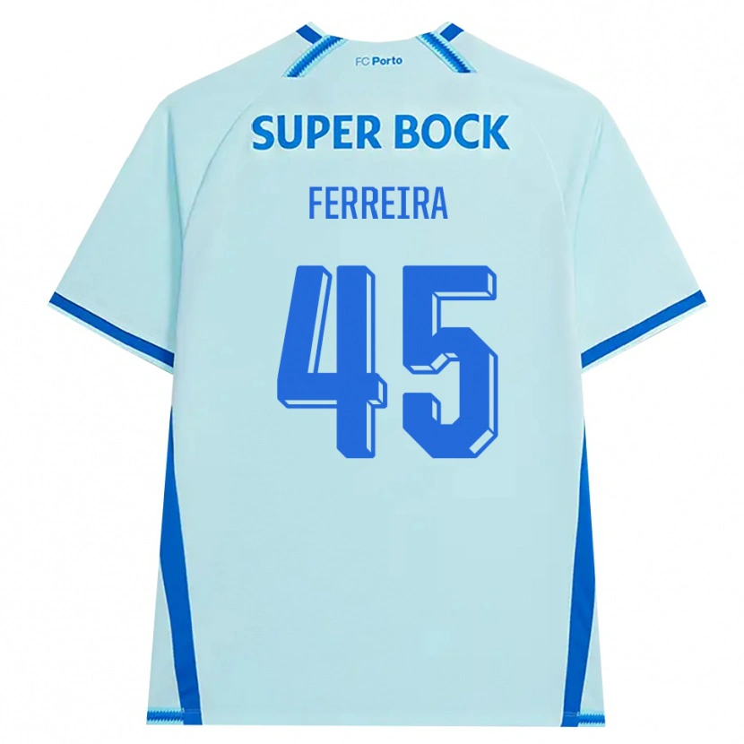 Danxen Mujer Camiseta Tiago Ferreira #45 Cianclaro Azul Equipación Tercera 2026/27 La Camisa