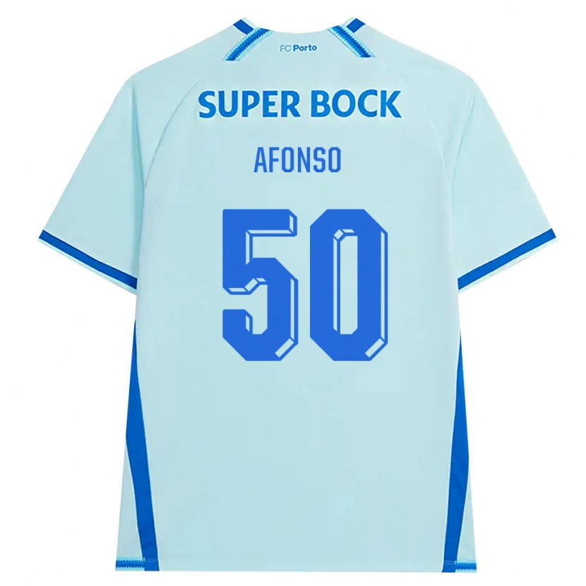 Danxen Mujer Camiseta João Afonso #50 Cianclaro Azul Equipación Tercera 2026/27 La Camisa