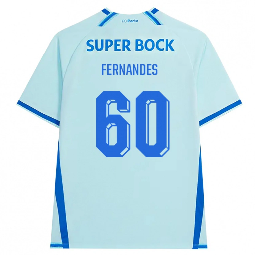 Danxen Mujer Camiseta Francisco Fernandes #60 Cianclaro Azul Equipación Tercera 2026/27 La Camisa