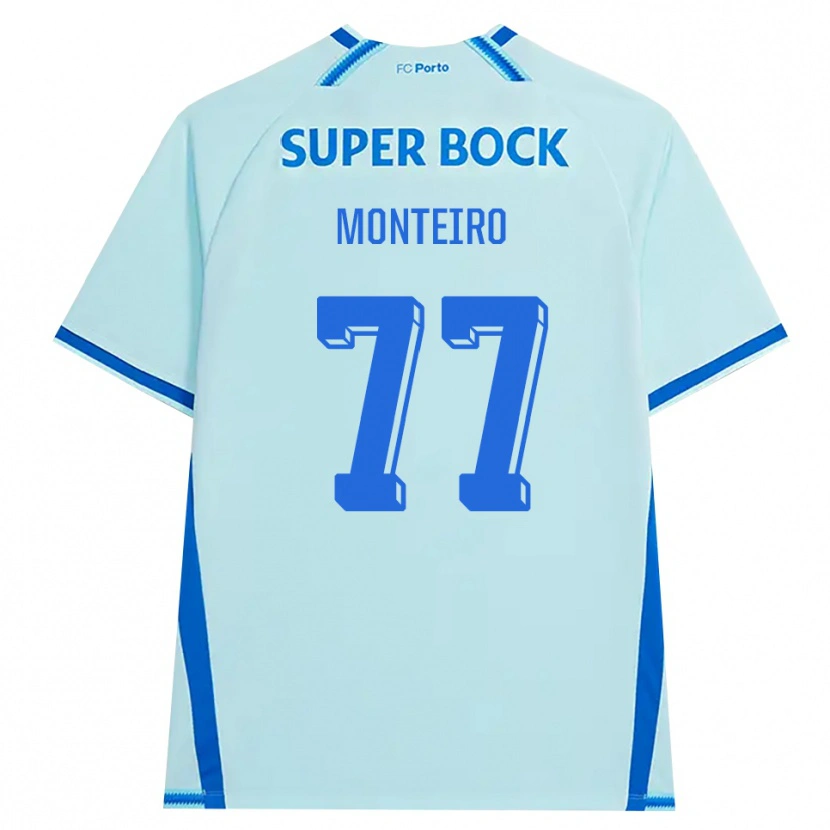 Danxen Mujer Camiseta Rui Monteiro #77 Cianclaro Azul Equipación Tercera 2026/27 La Camisa