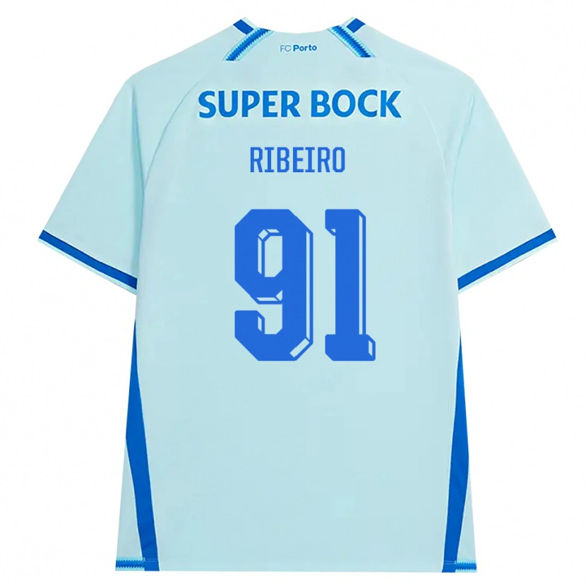 Danxen Mujer Camiseta Gonçalo Ribeiro #91 Cianclaro Azul Equipación Tercera 2026/27 La Camisa