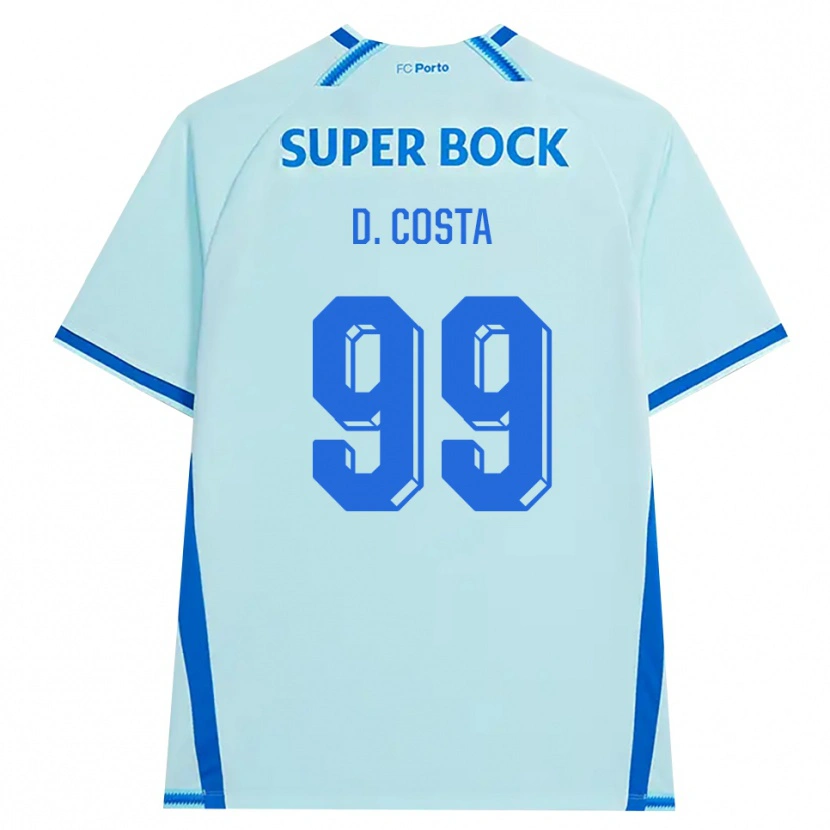 Danxen Mujer Camiseta Diogo Costa #99 Cianclaro Azul Equipación Tercera 2026/27 La Camisa