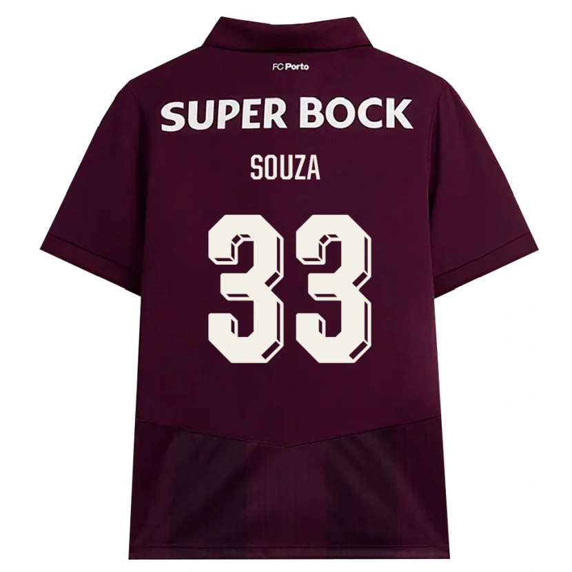 Danxen Mujer Camiseta João Victor De Souza Menezes #33 Blanco Borgoña Blanco 2ª Equipación 2026/27 La Camisa