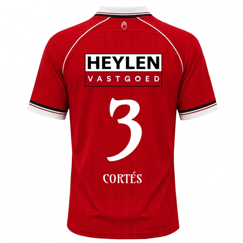Danxen Mujer Camiseta Álvaro Cortés #3 Rojo Blanco Negro 1ª Equipación 2026/27 La Camisa