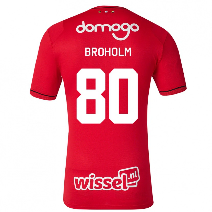 Danxen Mujer Camiseta Marius Broholm #80 Rojo Blanco Negro 1ª Equipación 2026/27 La Camisa