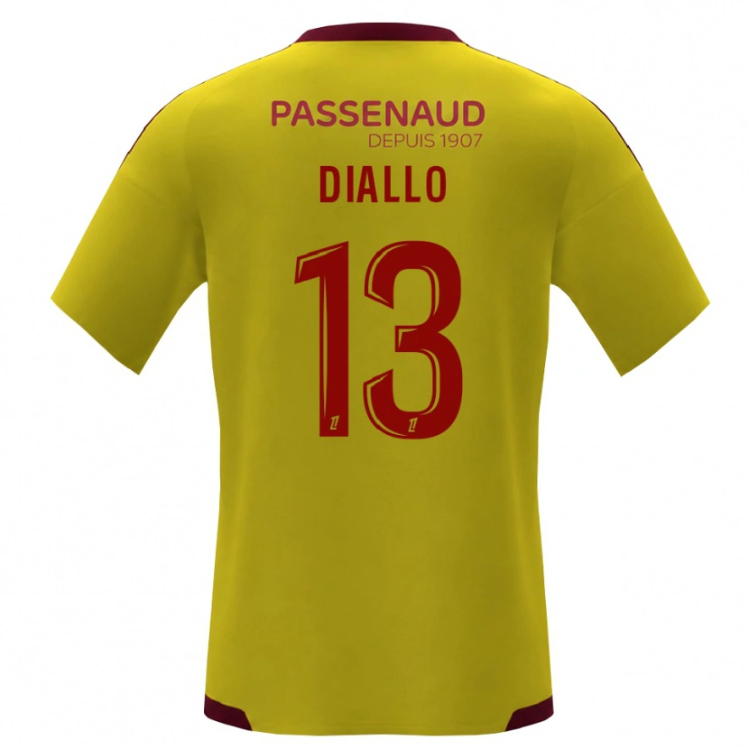 Danxen Mujer Camiseta Habib Diallo #13 Amarillo Rojo Verde 2ª Equipación 2026/27 La Camisa