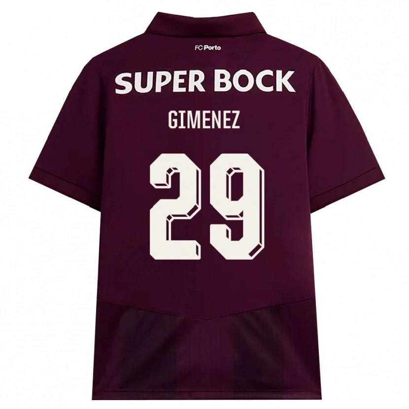 Danxen Mujer Camiseta Santiago Gimenez #29 Blanco Borgoña Blanco 2ª Equipación 2026/27 La Camisa