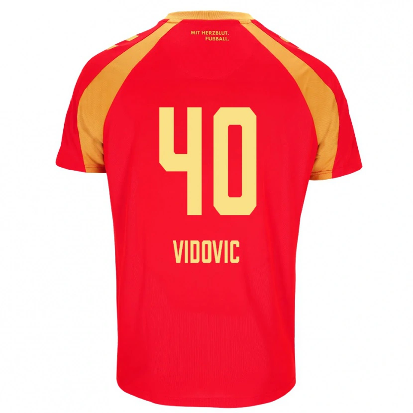 Danxen Mujer Camiseta Gabriel Vidovic #40 Rojo Naranja Negro 2ª Equipación 2026/27 La Camisa