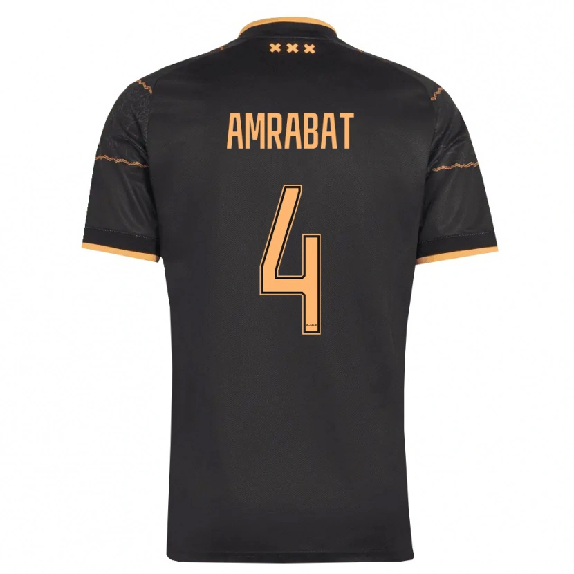 Danxen Mujer Camiseta Sofyan Amrabat #4 Negro Naranja 2ª Equipación 2026/27 La Camisa
