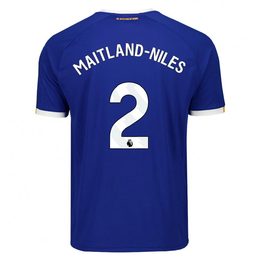 Danxen Niño Camiseta Ainsley Maitland-Niles #2 Azul Blanco Amarillo 1ª Equipación 2026/27 La Camisa