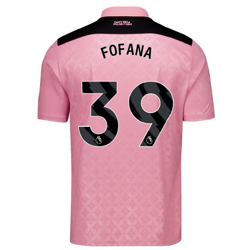 Danxen Niño Camiseta Malick Fofana #39 Rosaclaro Negro 2ª Equipación 2026/27 La Camisa