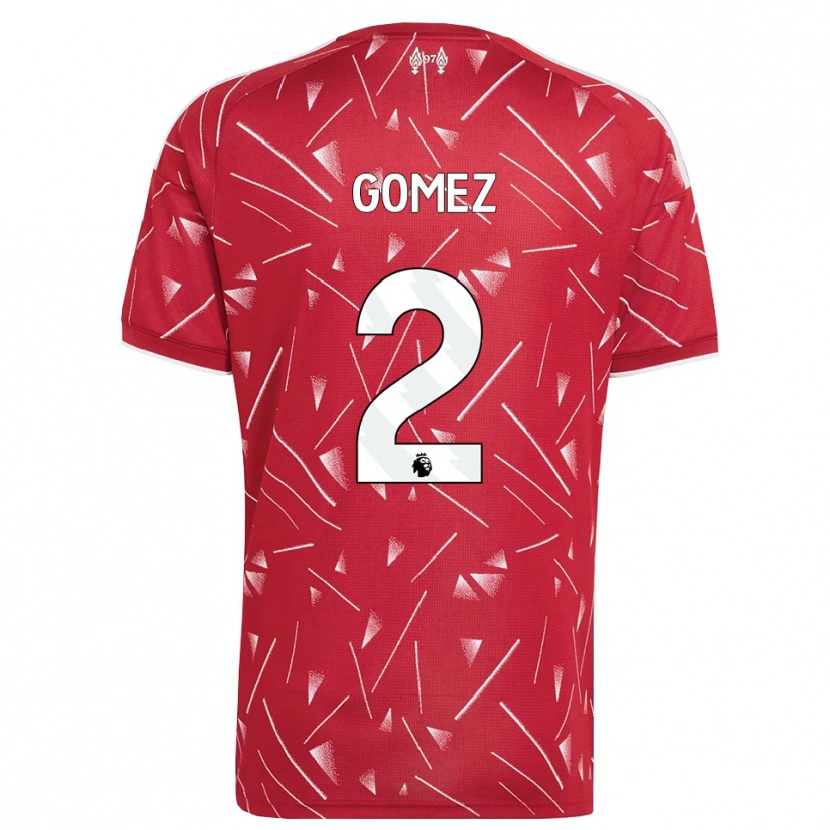 Danxen Niño Camiseta Joe Gomez #2 Blanco Rojo 1ª Equipación 2026/27 La Camisa