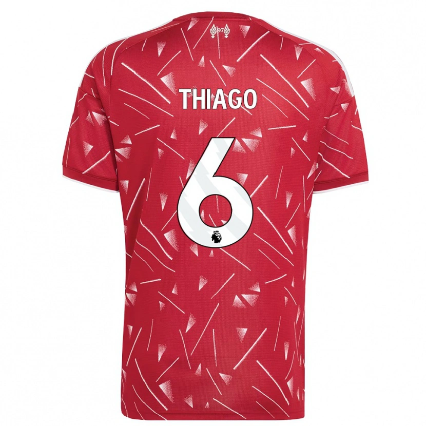 Danxen Niño Camiseta Thiago #6 Blanco Rojo 1ª Equipación 2026/27 La Camisa