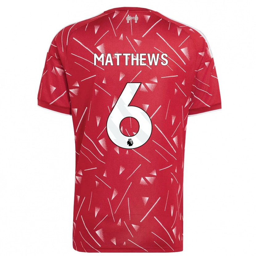 Danxen Niño Camiseta Jasmine Matthews #6 Blanco Rojo 1ª Equipación 2026/27 La Camisa