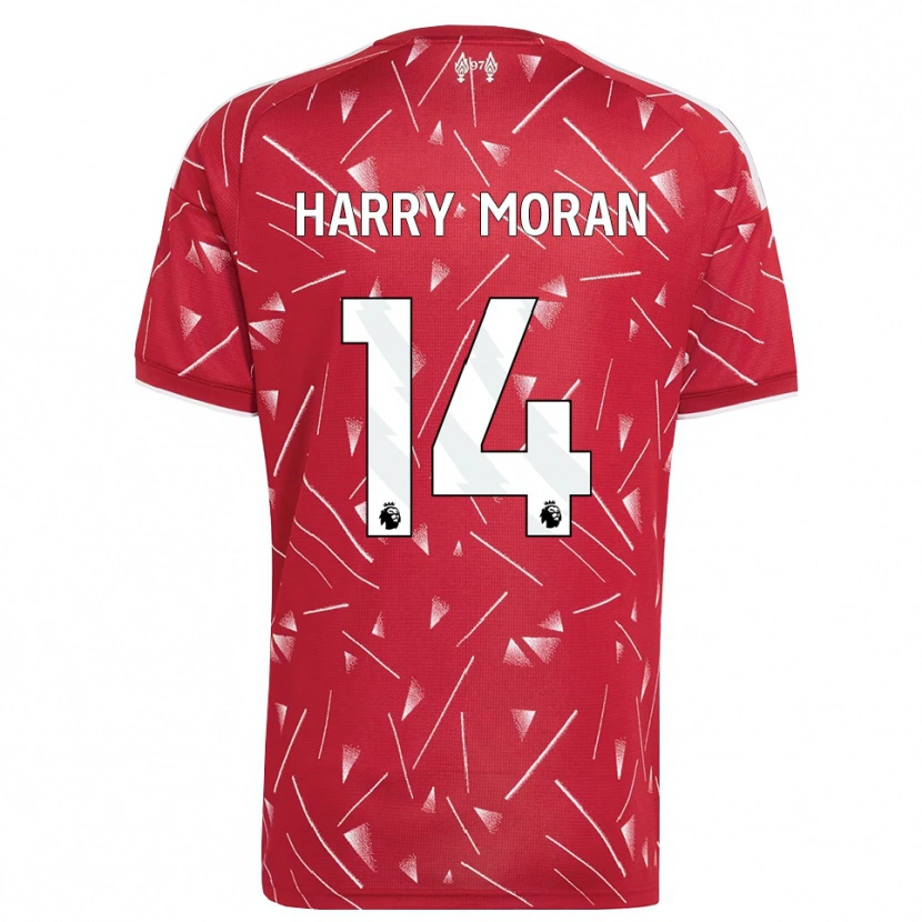 Danxen Niño Camiseta Harry Moran #14 Blanco Rojo 1ª Equipación 2026/27 La Camisa