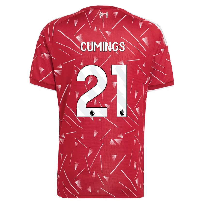 Danxen Niño Camiseta Eartha Cumings #21 Blanco Rojo 1ª Equipación 2026/27 La Camisa