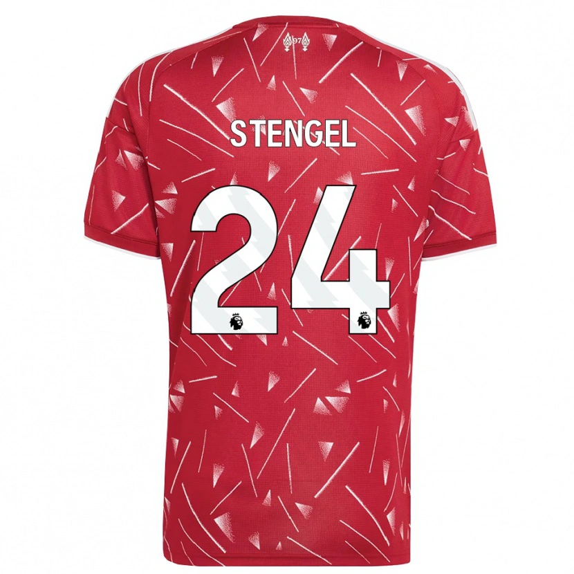 Danxen Niño Camiseta Katie Stengel #24 Blanco Rojo 1ª Equipación 2026/27 La Camisa