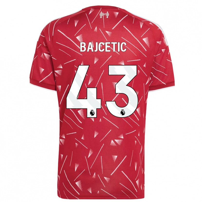 Danxen Niño Camiseta Stefan Bajcetic #43 Blanco Rojo 1ª Equipación 2026/27 La Camisa
