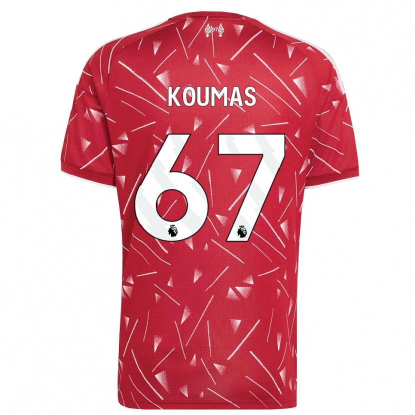 Danxen Niño Camiseta Lewis Koumas #67 Blanco Rojo 1ª Equipación 2026/27 La Camisa