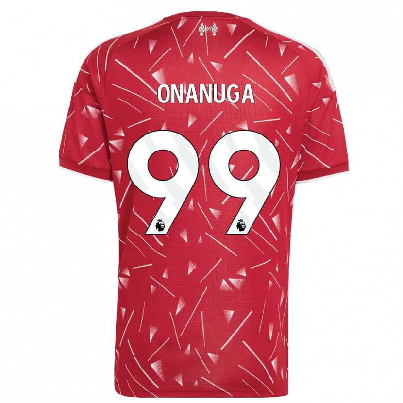 Danxen Niño Camiseta Fola Onanuga #99 Blanco Rojo 1ª Equipación 2026/27 La Camisa