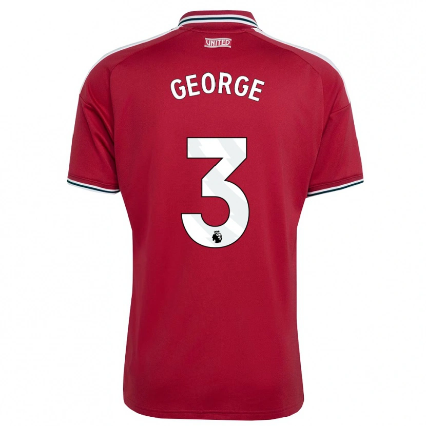 Danxen Niño Camiseta Gabby George #3 Rojo Amarillo Blanco 1ª Equipación 2026/27 La Camisa