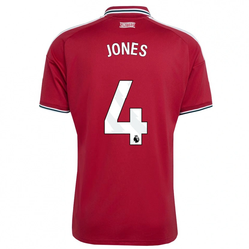 Danxen Niño Camiseta Phil Jones #4 Rojo Amarillo Blanco 1ª Equipación 2026/27 La Camisa