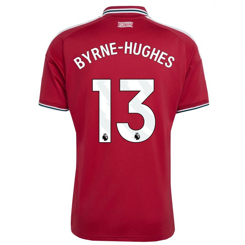 Danxen Niño Camiseta Cameron Byrne-Hughes #13 Rojo Amarillo Blanco 1ª Equipación 2026/27 La Camisa