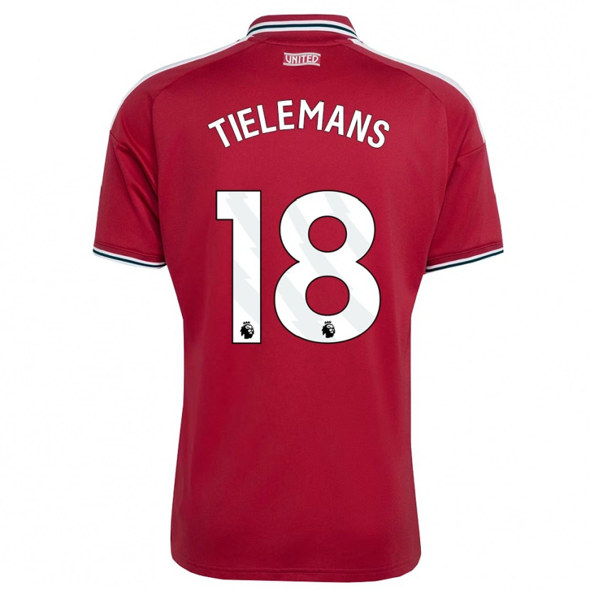 Danxen Niño Camiseta Youri Tielemans #18 Rojo Amarillo Blanco 1ª Equipación 2026/27 La Camisa