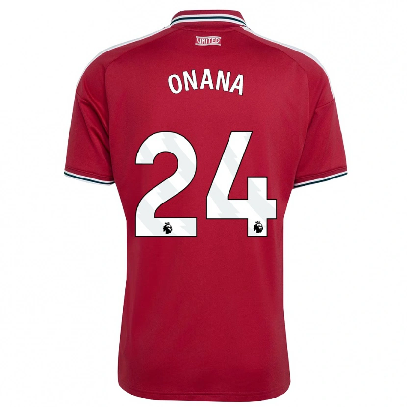 Danxen Niño Camiseta Andre Onana #24 Rojo Amarillo Blanco 1ª Equipación 2026/27 La Camisa