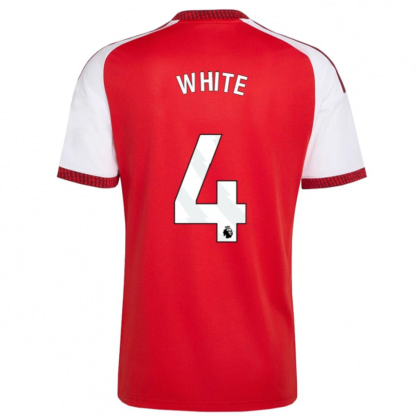Danxen Niño Camiseta Ben White #4 Rojo Blanco Negro 1ª Equipación 2026/27 La Camisa