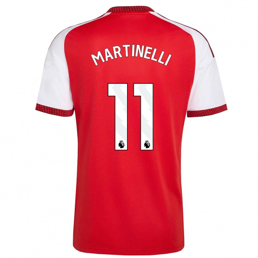 Danxen Niño Camiseta Gabriel Martinelli #11 Rojo Blanco Negro 1ª Equipación 2026/27 La Camisa