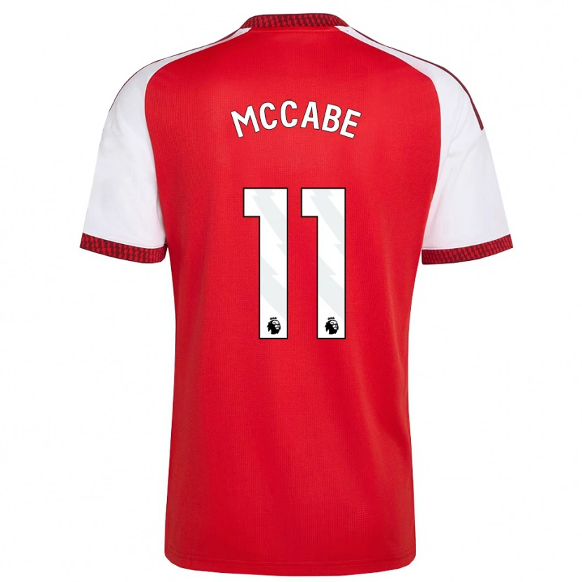 Danxen Niño Camiseta Katie Mccabe #11 Rojo Blanco Negro 1ª Equipación 2026/27 La Camisa