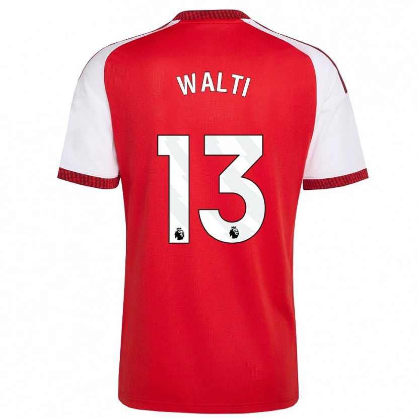 Danxen Niño Camiseta Lia Walti #13 Rojo Blanco Negro 1ª Equipación 2026/27 La Camisa
