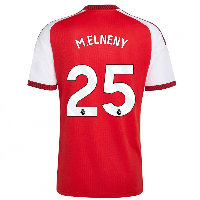 Danxen Niño Camiseta Mohamed Elneny #25 Rojo Blanco Negro 1ª Equipación 2026/27 La Camisa