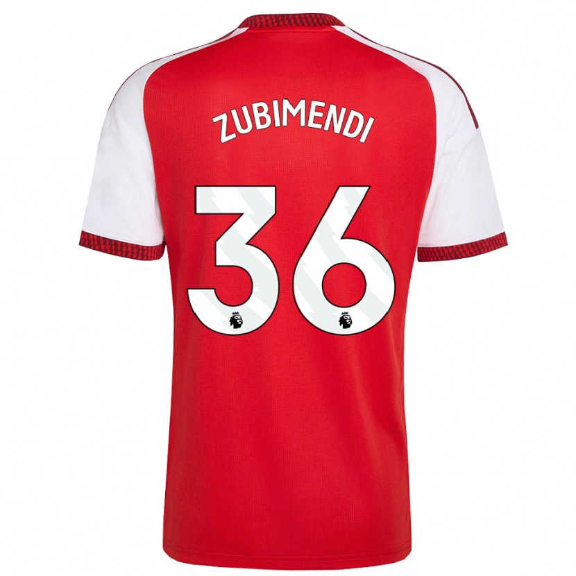 Danxen Niño Camiseta Martín Zubimendi #36 Rojo Blanco Negro 1ª Equipación 2026/27 La Camisa