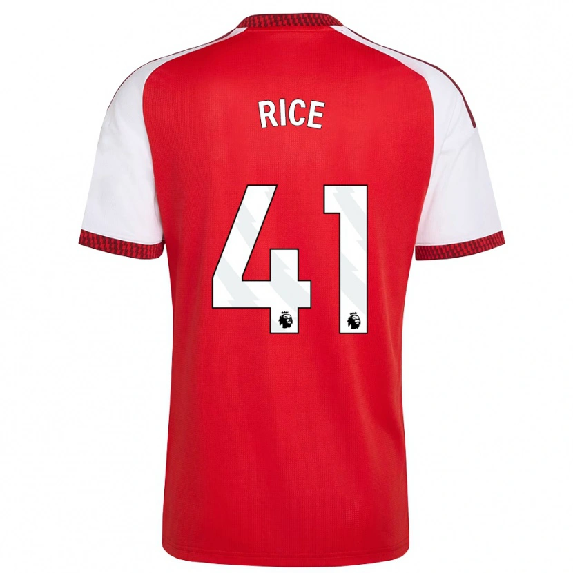 Danxen Niño Camiseta Declan Rice #41 Rojo Blanco Negro 1ª Equipación 2026/27 La Camisa