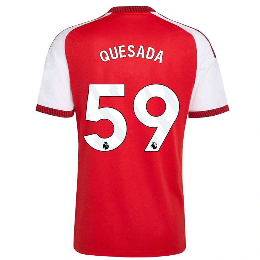 Danxen Niño Camiseta Elián Quesada #59 Rojo Blanco Negro 1ª Equipación 2026/27 La Camisa