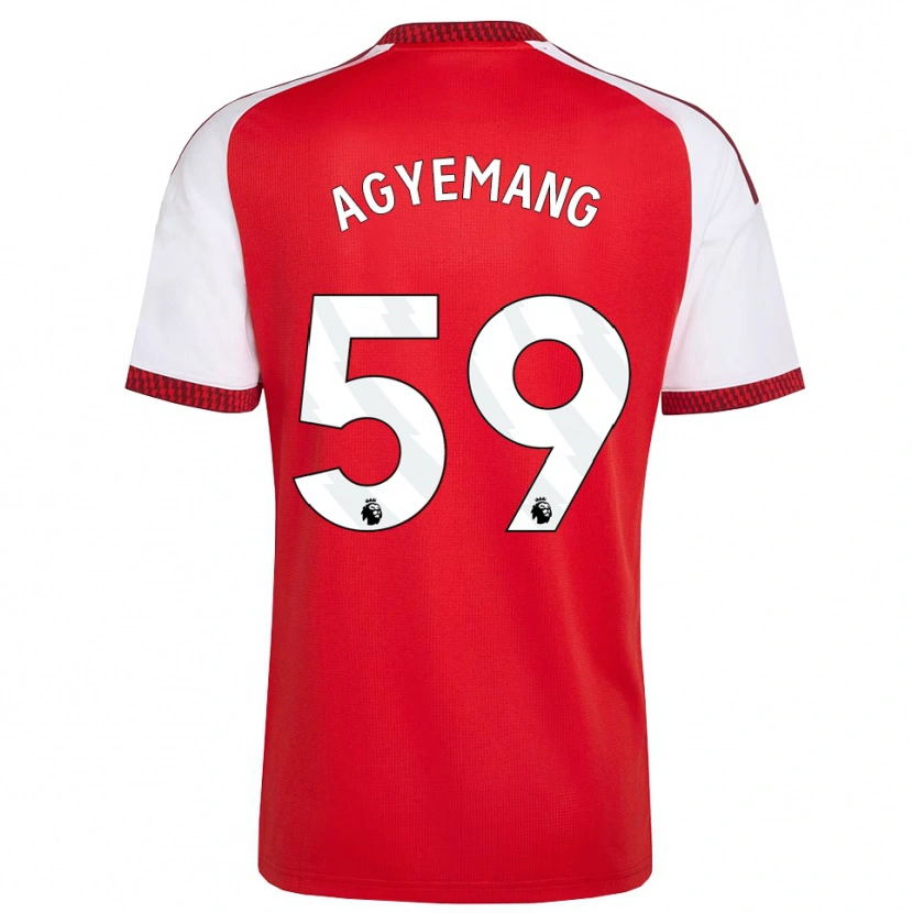 Danxen Niño Camiseta Michelle Agyemang #59 Rojo Blanco Negro 1ª Equipación 2026/27 La Camisa