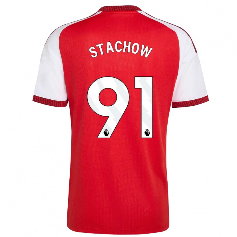 Danxen Niño Camiseta Patrick Stachow #91 Rojo Blanco Negro 1ª Equipación 2026/27 La Camisa