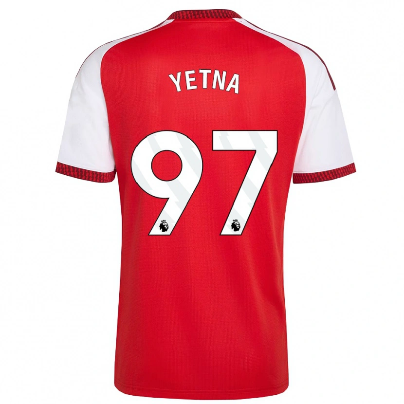 Danxen Niño Camiseta Mikael Yetna #97 Rojo Blanco Negro 1ª Equipación 2026/27 La Camisa