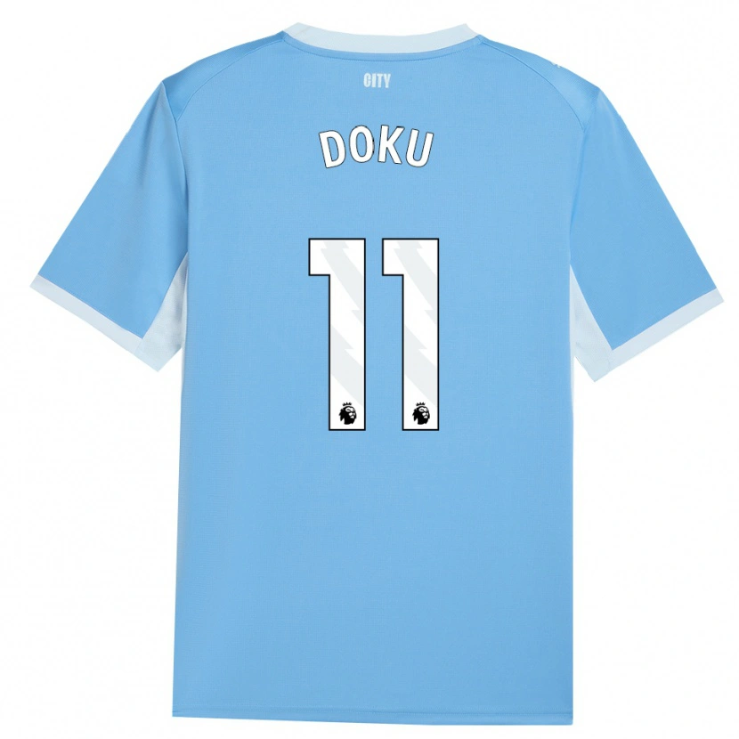Danxen Niño Camiseta Jérémy Doku #11 Azulcieloclaro Blanco 1ª Equipación 2026/27 La Camisa