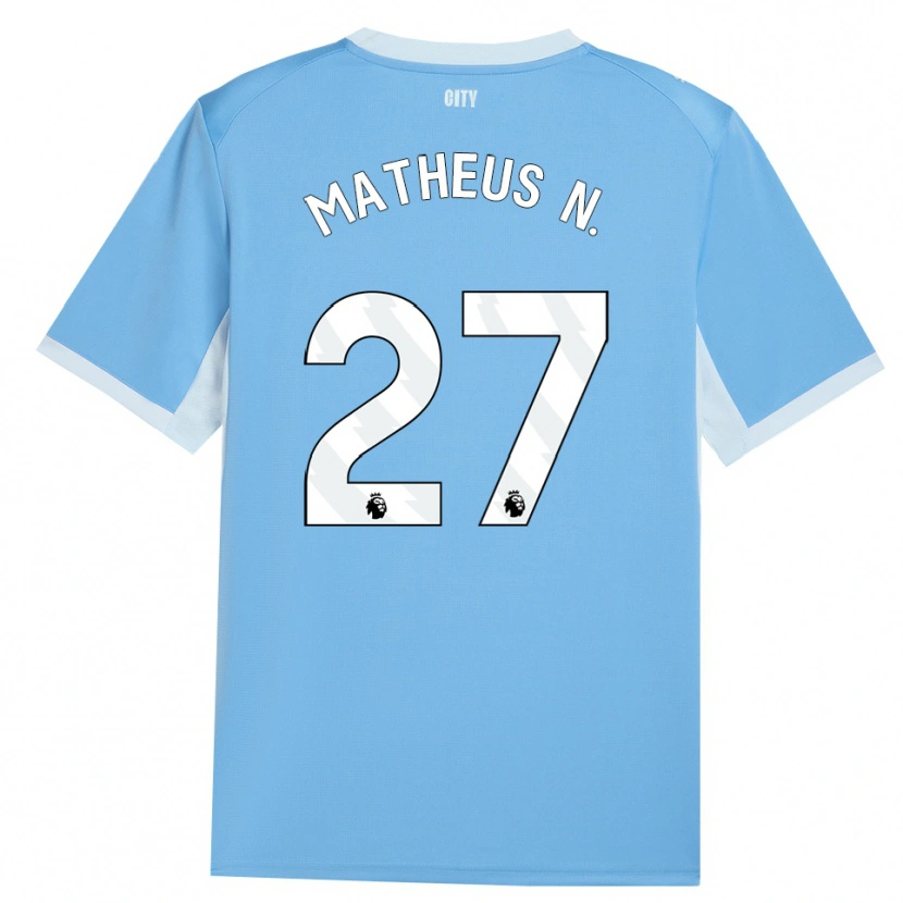 Danxen Niño Camiseta Matheus Nunes #27 Azulcieloclaro Blanco 1ª Equipación 2026/27 La Camisa