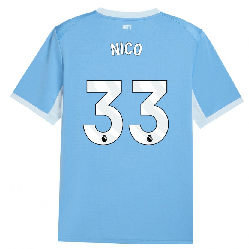 Danxen Niño Camiseta Nico O'reilly #33 Azulcieloclaro Blanco 1ª Equipación 2026/27 La Camisa