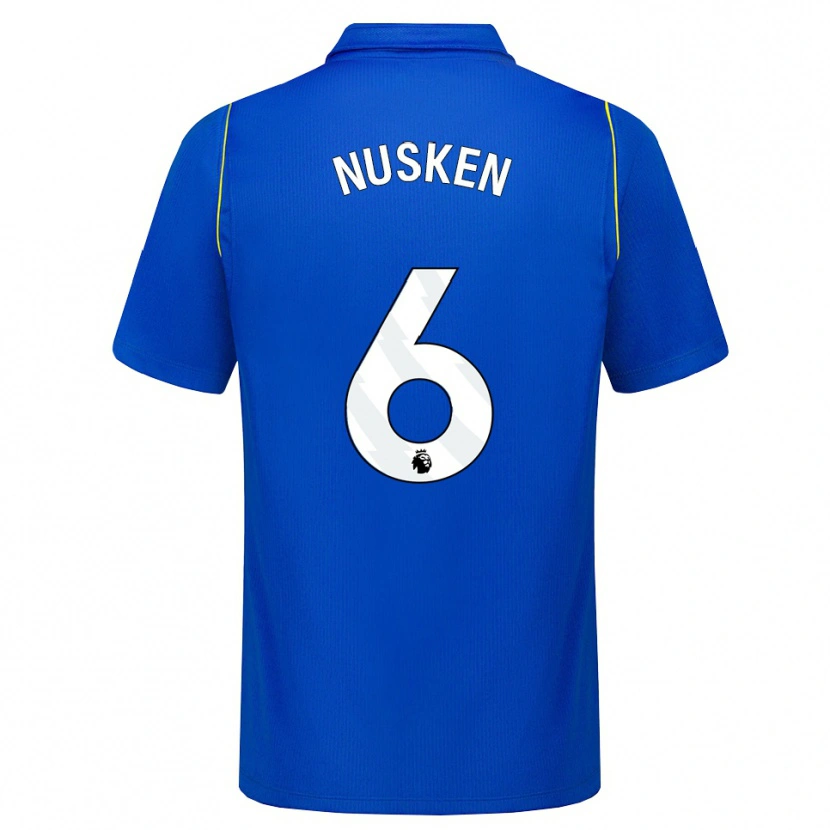 Danxen Niño Camiseta Sjoeke Nüsken #6 Azul Amarillo 1ª Equipación 2026/27 La Camisa