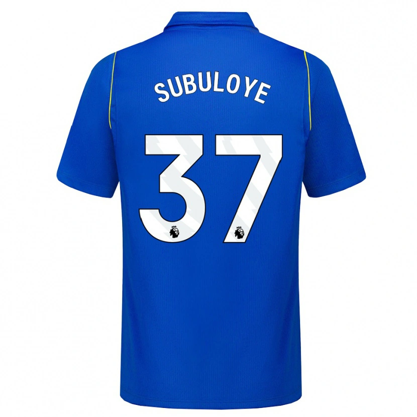 Danxen Niño Camiseta Olutayo Subuloye #37 Azul Amarillo 1ª Equipación 2026/27 La Camisa