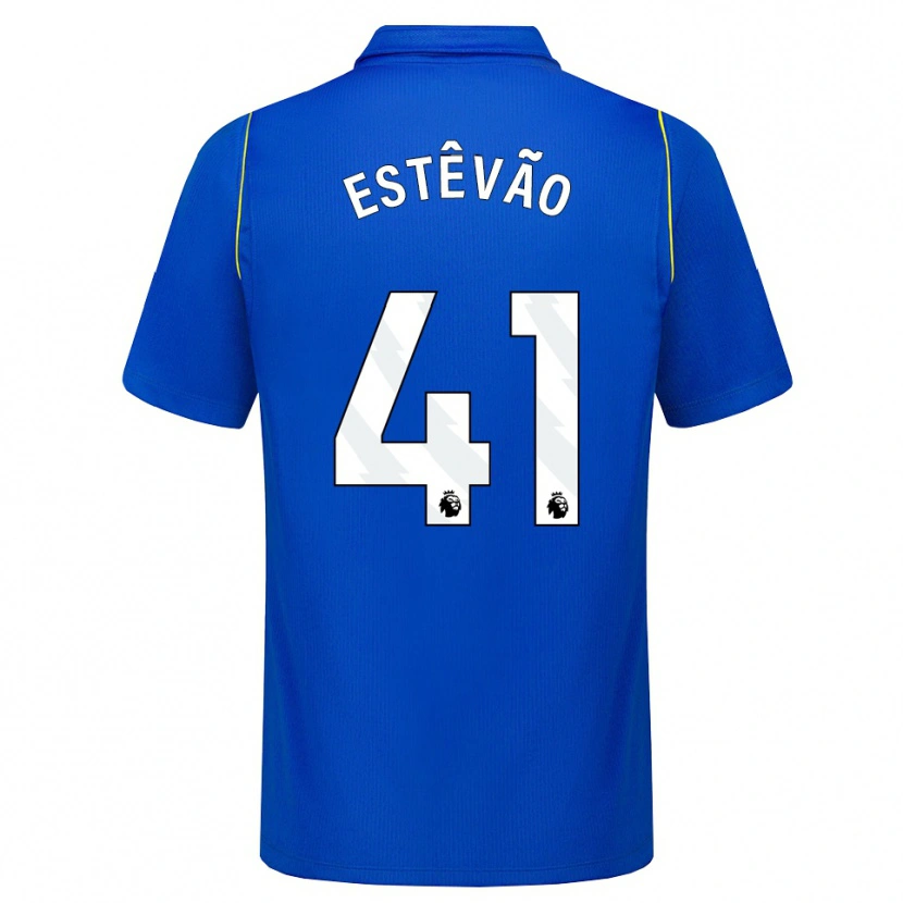 Danxen Niño Camiseta Estêvão Willian Almeida De Oliveira Gonçalves #41 Azul Amarillo 1ª Equipación 2026/27 La Camisa