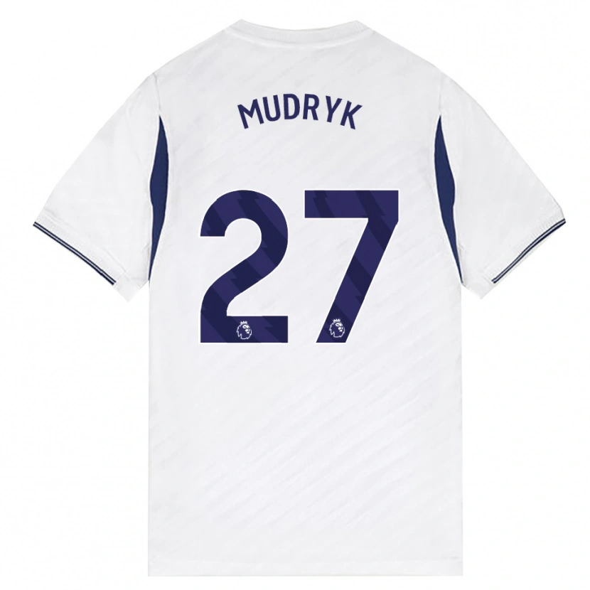 Danxen Niño Camiseta Mykhaylo Mudryk #27 Blanco Rojo Púrpura 1ª Equipación 2026/27 La Camisa